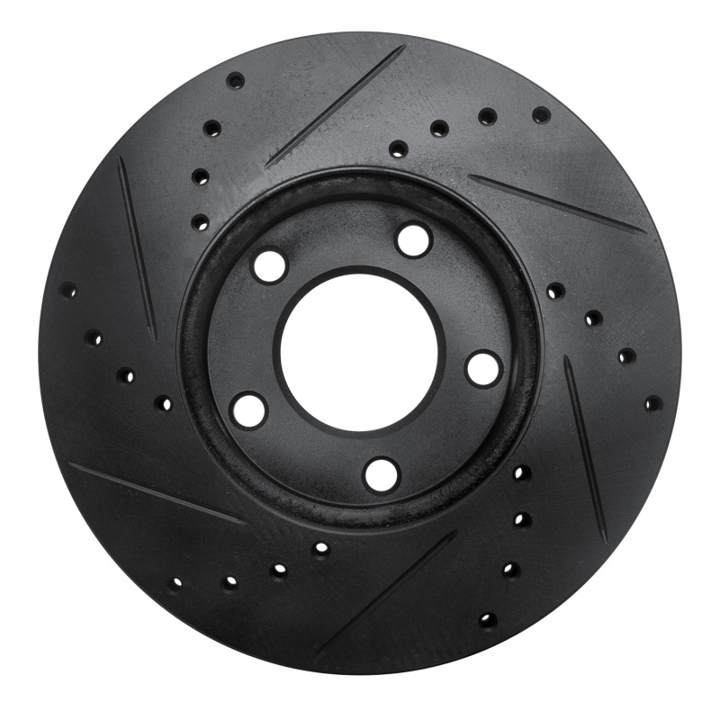 Mazda 3 Brake Rotor (1) - Front Right - R1 Concepts - Drilled & Slotted - Black - `04-`13